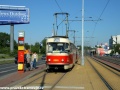 V zastávce Depo Hostivař stanicuje souprava vozů T3 ev.č.6865+6929 vypravená na linku 24. | 18.5.2007