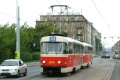 Souprava vozů T3 #6918+6958 zachycená na lince 10 u nákladového nádraží Žižkov. | 25.7.2005