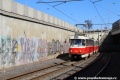 Souprava vozů T3SUCS #7046+7091 zachycená na lince 22 v koridoru u smyčky Nádraží Hostivař. | 25.3.2012