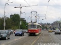 Souprava vozů T3SUCS ev.č.7140+7141 vypravená na linku 26 přejíždí Hlávkův most k Vltavské | 6.5.2005
