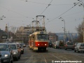 Souprava vozů T3SUCS ev.č.7151+7152 vypravená na linku 8 přejíždí Hlávkův most k Těšnovu | 30.3.2007