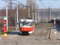 Vůz T3M2-DVC ev.č.8051 vypravený na linku 19 stanicuje v zastávce Starý Hloubětín. | 8.4.2006