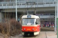 Vůz T3M2-DVC #8053 deponovaný ve smyčce Těšnov na záložním vlaku. | 19.1.2004