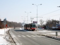 Souprava vozů T6A5 ev.č.8639+8638 vypravená na linku 24 míří k zastávce Malešická továrna. | 12.2.2012