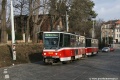 Souprava vozů T6A5 #8643+#8644 vypravená na linku 22 stoupá od Chotkových sadů ke Královskému letohrádku. | 14.2.2009
