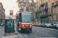 Souprava vozů T6A5 ev.č.8675+8676 vypravená na linku 18 v zastávce Čechovo náměstí v Minské ulici. | 16.12.1997