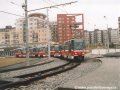 Souprava vozů T6A5 ev.č.8681+8682+8680 vjíždí do smyčky Sídliště Barrandov. | 1.11.2003