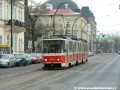Vůz KT8D5 #9022 vypravený na odkloněnou linku 3 projíždí Smetanovým nábřežím ke Staroměstské. | 30.1.2005