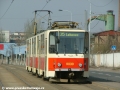 K zastávce Kolbenova míří vůz KT8D5 ev.č.9030 vypravený na linku 35. | 3.4.2004