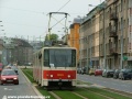 Vůz KT8D5 ev.č.9045 vypravený na linku 19 míří k zastávce Zborov, Strašnické divadlo. | 4.5.2004