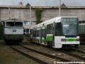 Vyřazený vůz RT6N1 ev.č.9103 v areálu DPOV, a.s. Nymburk ve společnosti lokomotivy 750.289 | 1.10.2009