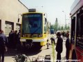 Zkoušky nakolejování vozu Astra ev.č.301 v Ústředních dílnách DP Praha | 18.5.1999