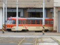 Cvičný vůz T3 ev.č.5511 krátce po přistavení do Opravny tramvají k zahájení přestavby na původní vůz T3 ev.č.6340 již s odstraněným pantografem. | 7.9.2011