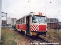 Již vyřazený pracovní vůz T3 ev.č.5534 čeká na likvidaci v areálu nádraží ČD Praha - Smíchov. | 26.8.1995