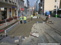 Zřizování nového spodku tramvajové tratě v Zenklově ulici. | 2.4.2011