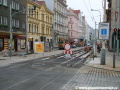 Dokončený přejezd tramvajové tratě na Elsnicově náměstí. | 4.4.2011