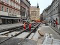 Zřizování tělesa W-tram v závěrečné části Havlíčkovy ulice. | 24.05.2024