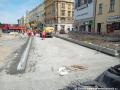 Vznikající vana s betonovými L profily na křižovatce ulic Dukelských hrdinů a Veletržní pro vybudování tramvajového tělesa metodou W-tram. | 26.07.2024