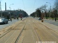 Původní podoba tratě v Sokolovské ulici v úseku zastávek Nádraží Vysočany a Poliklinika Vysočany. | 26.7.2004